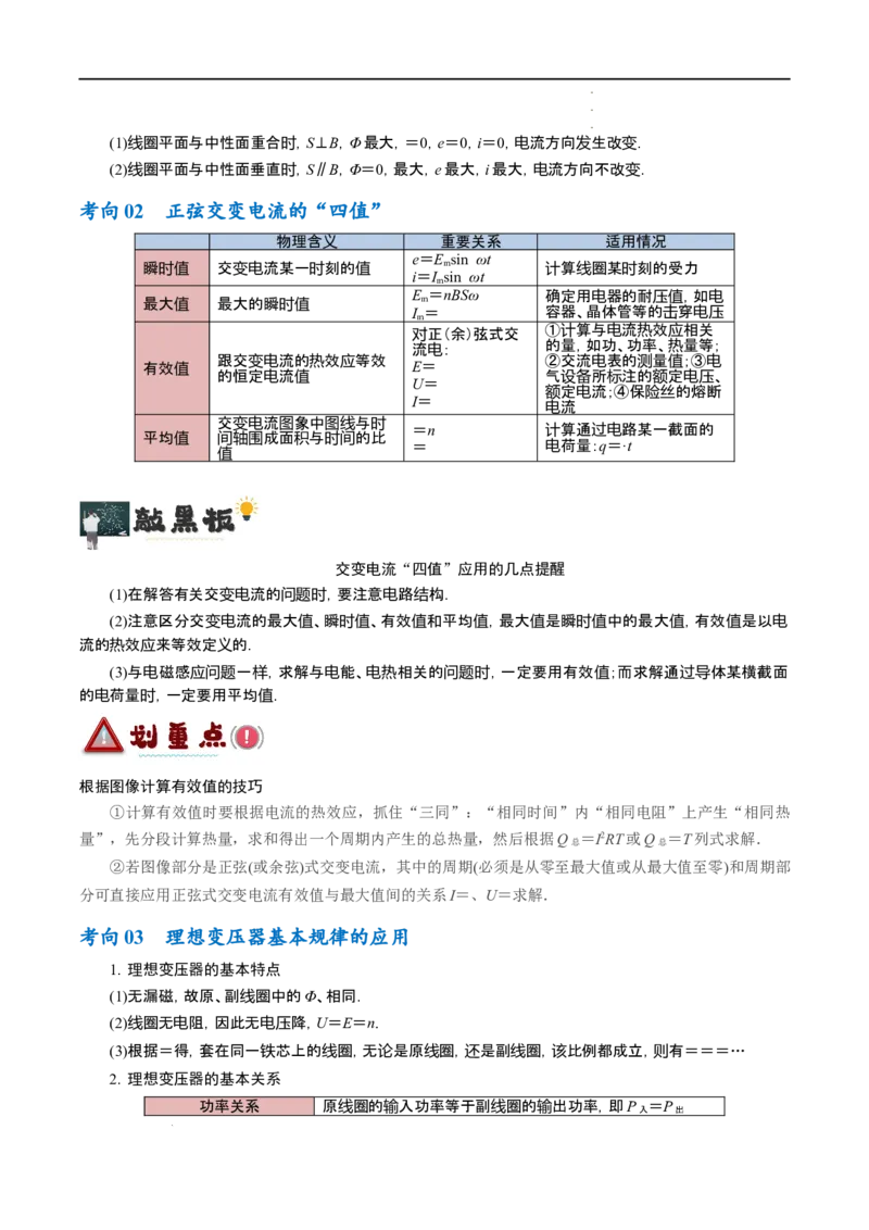 《专题10交变电流及远距离输电的运用（讲义）（解析版）(1)_2026版高中《二三轮复习+冲刺复习》》第5页预览