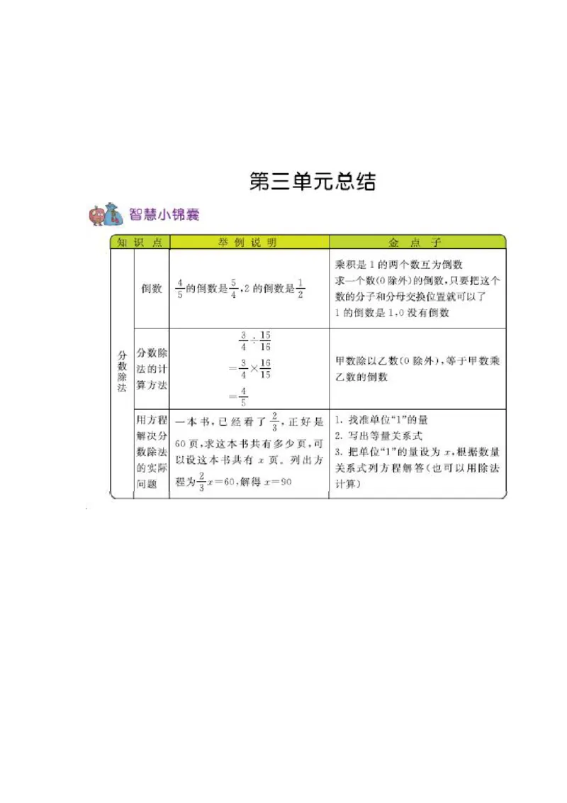 《六（上）西师版数学知识重点汇总_6年级上册同步教辅_6上数学_六上数学各版本知识汇总》第3页预览