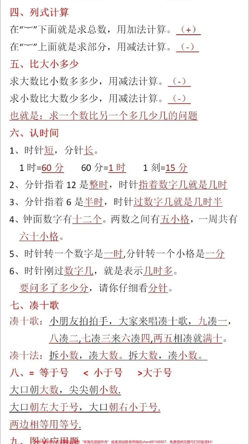 《一年级上册数学期末必考重点#教育#家长收藏孩子受益#学习#知识点总结#期末复习》第2页预览