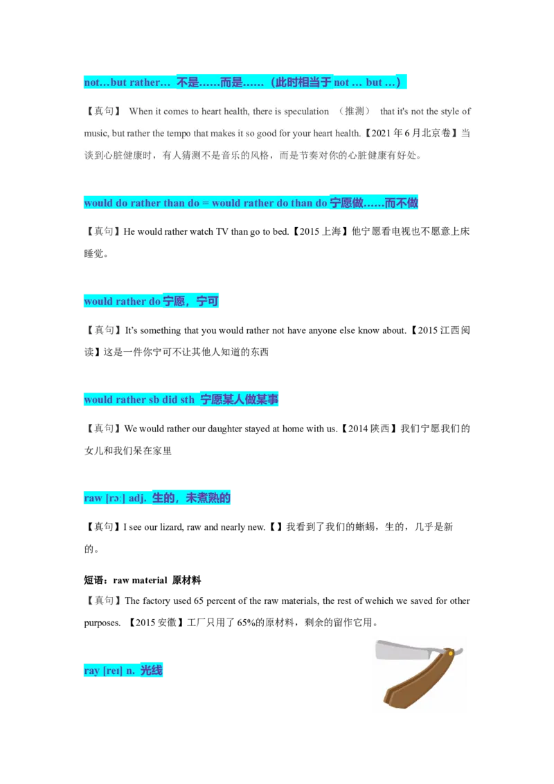 《16高考单词R（教师版）_英语(2)_专项复习_2025年_十年（2015-2024）高考英语3500单词分字母汇编（高考真句+检测）》第8页预览