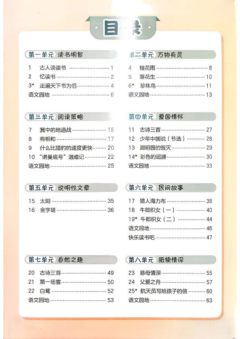 《26阳光同学暑假衔接预习笔记_2026秋初中教辅合集_2026秋《阳光同学暑假衔接+预习笔记》（升）新2-6年级（语文）_2026秋语文《阳光同学暑假衔接+预习笔记》五年级（4升5）》第2页预览