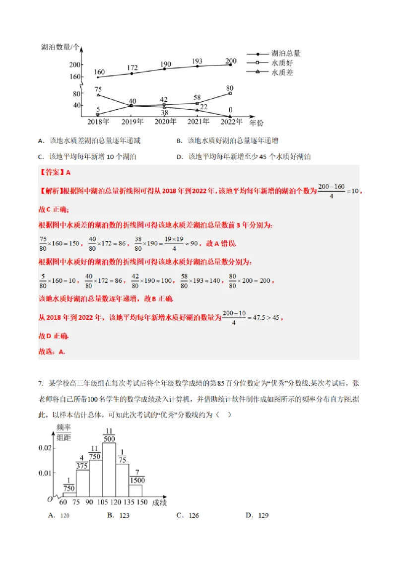 《9.10统计章末复习卷（二）（解析版）(1)_2026版高中《二三轮复习+冲刺复习》_统计PDF_单独的原卷+解析版》第4页预览