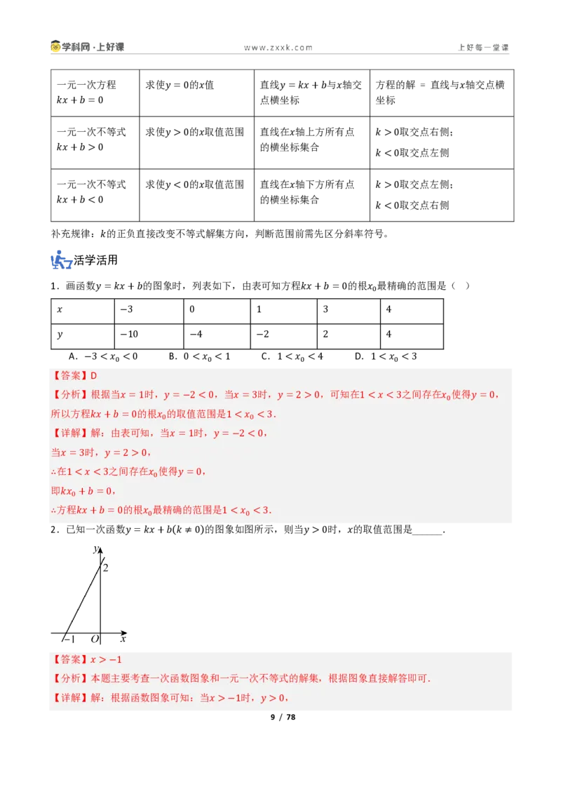 《5.4一次函数的简单应用（讲义）（解析版）_2026秋初中教辅合集_2027学科网&_2027新《8上数学•同步备课资料合集》（新教材浙教）_2027新《8上数学•教学讲义》（新教材浙教版）》第9页预览