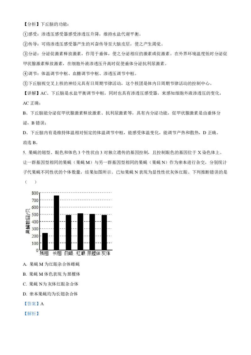《2021年全国统一高考生物试卷（新课标ⅲ）（含解析版）(1)_高考一二三轮复习_生物_2027年高考生物专项_2008年-2026年生物高考真题-G427_2008-2020年高考_全国卷_A4word版_PDF版赠送）》第3页预览