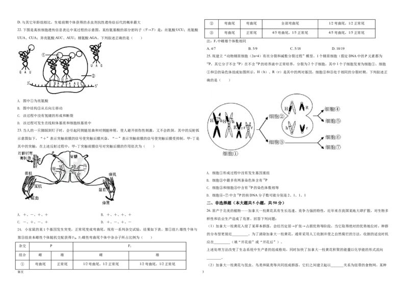 《2021年浙江省高考生物1月（原卷版）(1)_高考一二三轮复习_生物_2027年高考生物专项_2008年-2026年生物高考真题-G427_2008-2020年高考_地方卷_浙江高考生物08-21_A3word版》第3页预览