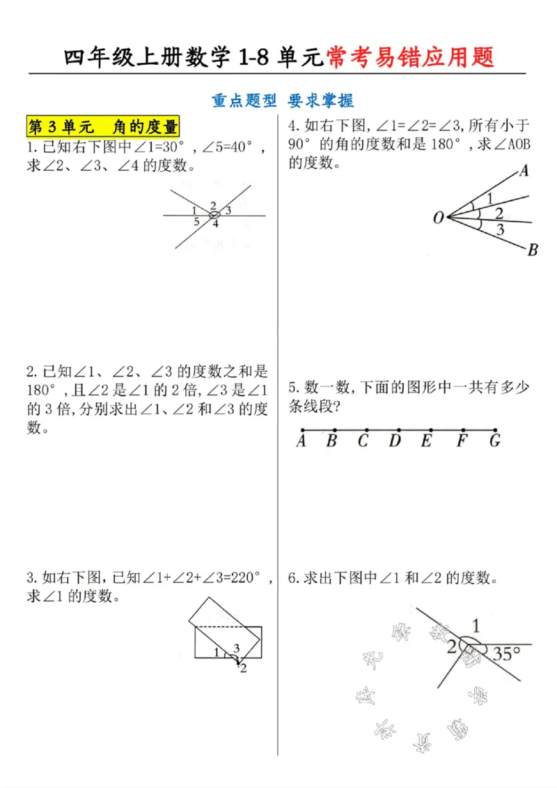 《四年级上册数学1-8单元常考易错应用题SY_4年级上册同步教辅_4上数学_四上数学应用题专项》第3页预览