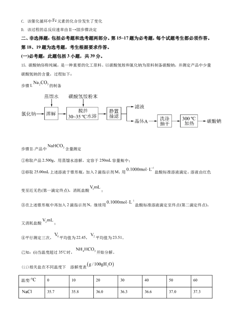 《2021年湖南省普通高中学业水平选择性考试化学试题(湖南卷)(原卷版)(1)_高考一二三轮复习_化学_2027年高考化学专项复习_2008年-2026年化学高考真题-G427_2021年高考_A4Word版》第7页预览