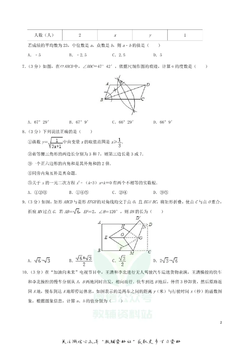 《2019内蒙古鄂尔多斯市中考数学真题及答案_初高中资料库_初中资料库（转存避免链接过期失效）_初中数学》第2页预览