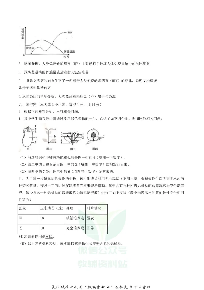 《2019四川省达州市中考生物真题及答案_初高中资料库_初中资料库（转存避免链接过期失效）_初中生物》第3页预览