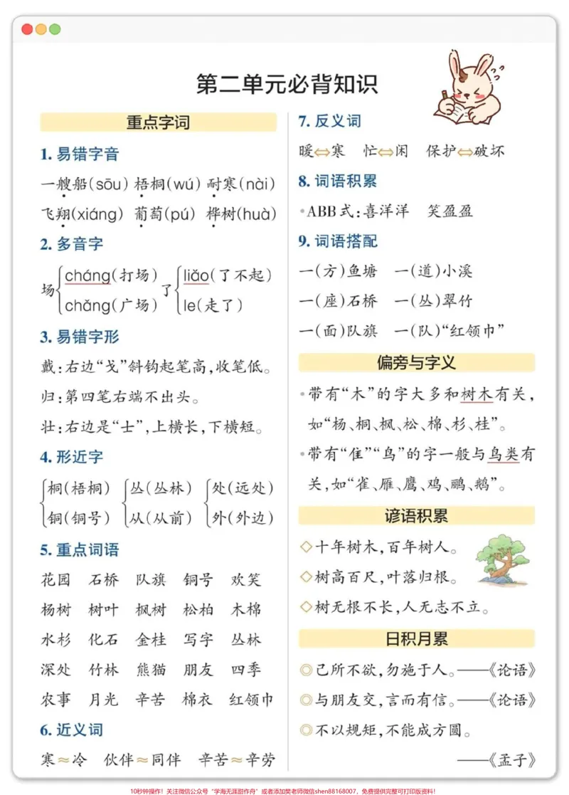 《一升二1-8单元语文知识点考点汇总。#暑假预习#一升二#语文#知识点总结#每天跟我涨知识》第3页预览
