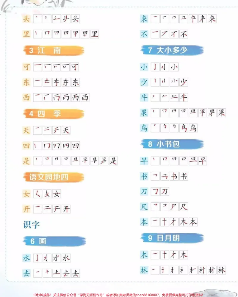 《一年级上册语文全册生字笔画笔顺汇总#家长收藏孩子受益#教育#知识点总结#期末复习#学习》第2页预览