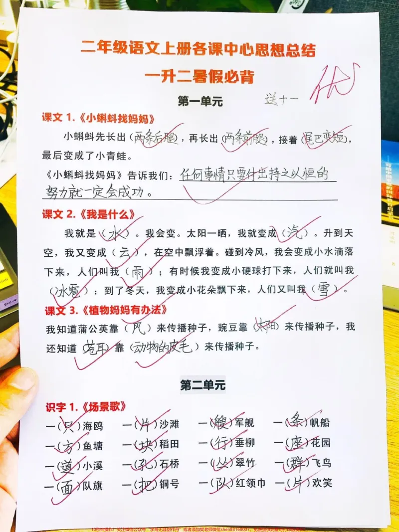 《一升二必备二年级上册全册中心思想专项练习。一升二预习必备‼️二年级上册语文全册中心思想专项练习#一升二#二年级语文#二年级上册语文#暑假预习#二年级语文预习@DOU+小助手》第1页预览