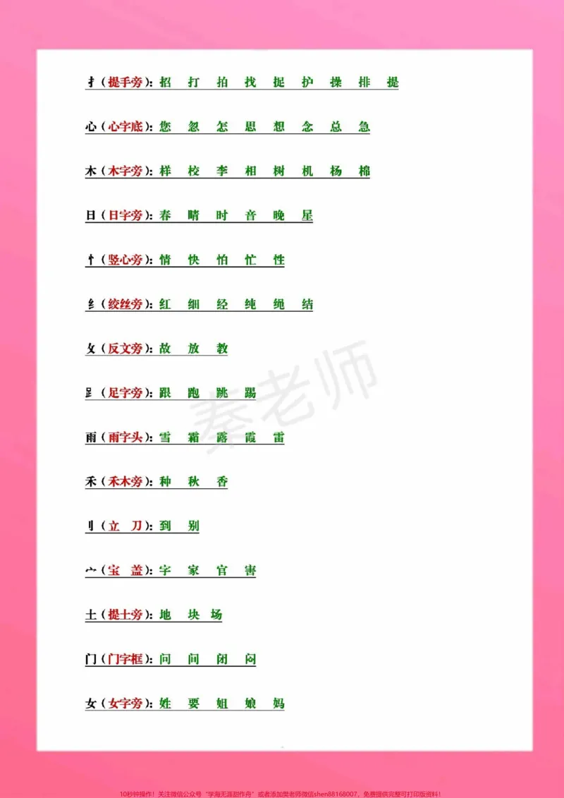 《一年级上册语文偏方部首量词。#一年级语文#期末考试#必考考点#偏旁部首#量词歌电子版学习资料@qunju888.com小助手@qunju888.com创作者中心@qunju888.com热点宝》第3页预览