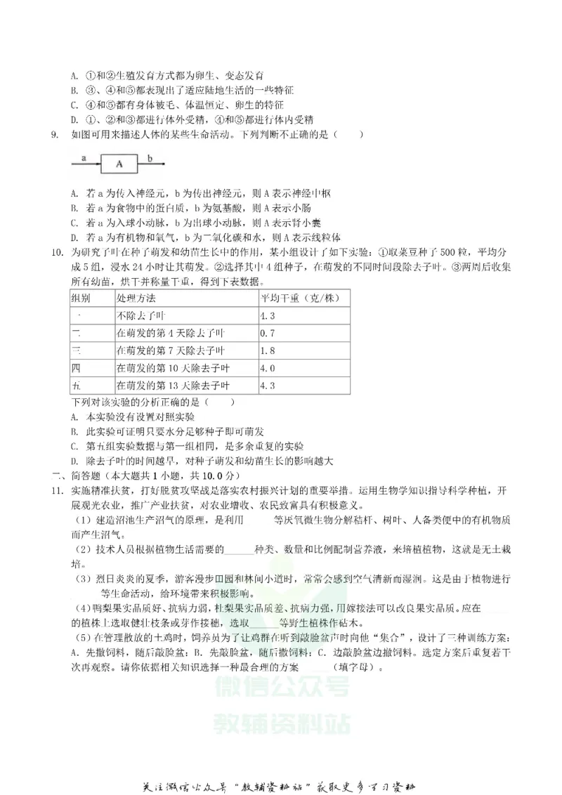 《2019湖北省孝感市中考生物真题及答案_初高中资料库_初中资料库（转存避免链接过期失效）_初中生物》第2页预览