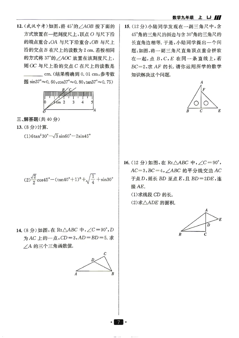 《26秋鲁教版五四制九上数学同行学案巩固练习_2026秋初中教辅合集_2027《同行学案》9上数学（鲁教）》第8页预览