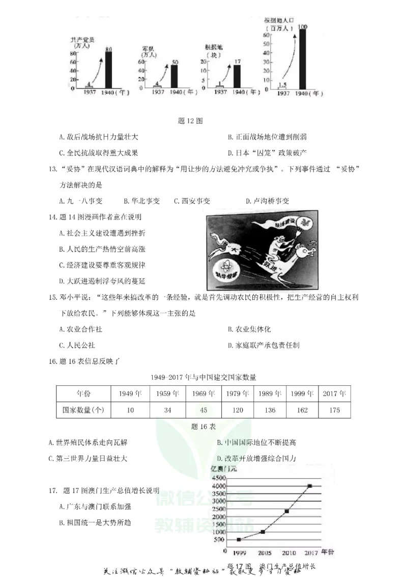 《2019广东省惠州市中考历史试题与答案_初高中资料库_初中资料库（转存避免链接过期失效）_初中历史》第3页预览