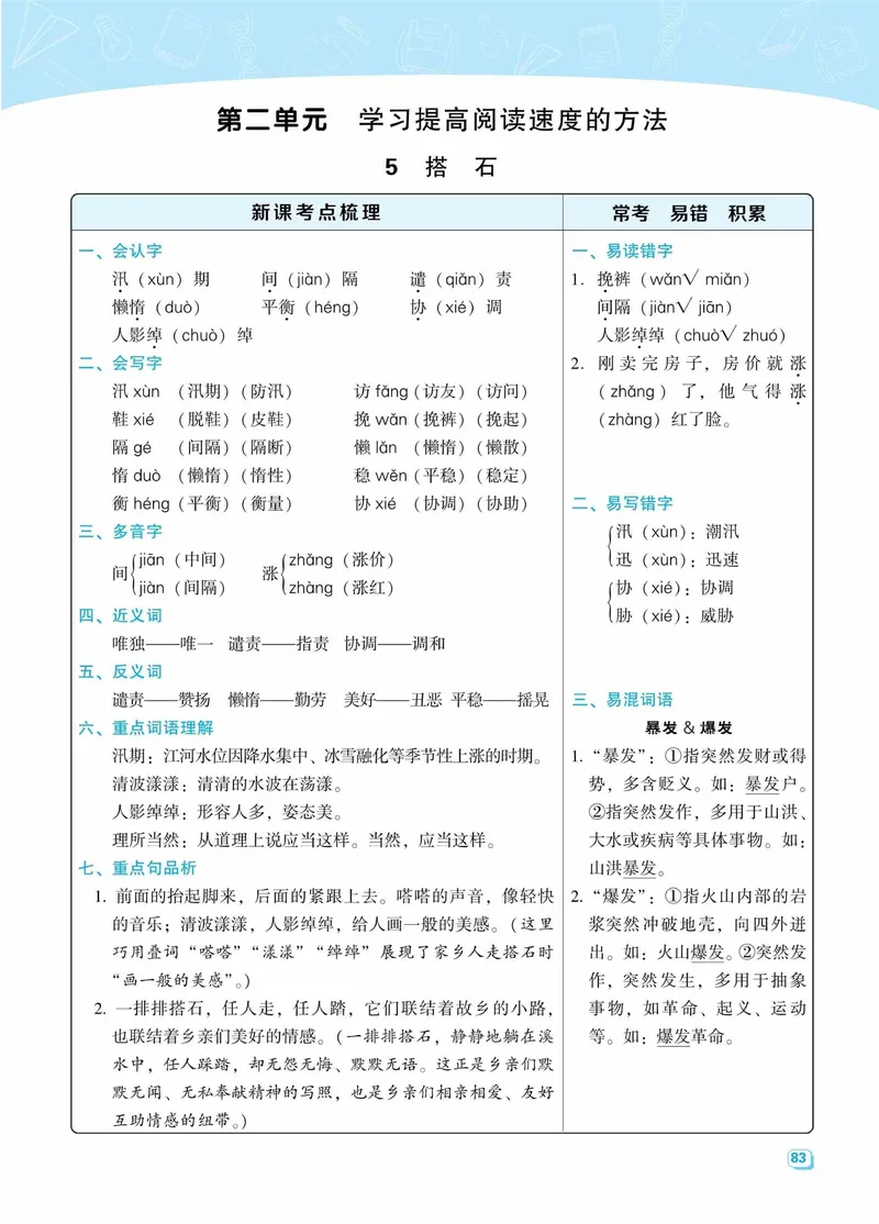 《名师划重点每课考点梳理·语文·5年级上_5年级上册同步教辅_5上语文_五上语文必背》第7页预览