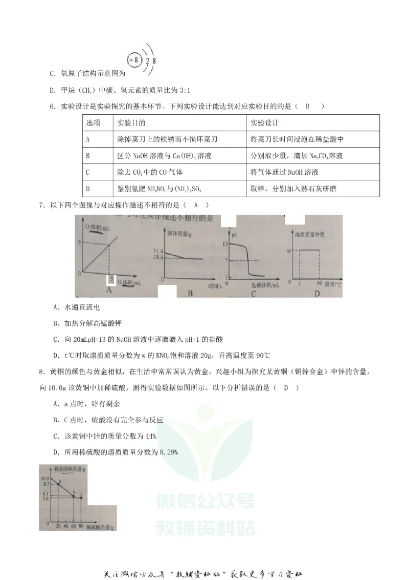 《2020四川德阳中考化学真题及答案_初高中资料库_初中资料库（转存避免链接过期失效）_初中化学》第2页预览
