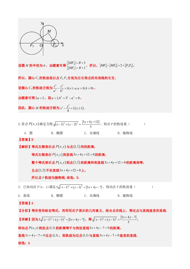 《3.9圆锥曲线中的轨迹问题（解析版）(1)_2026版高中《二三轮复习+冲刺复习》_圆锥曲线PDF矢量版_原卷版+解析版》第5页预览