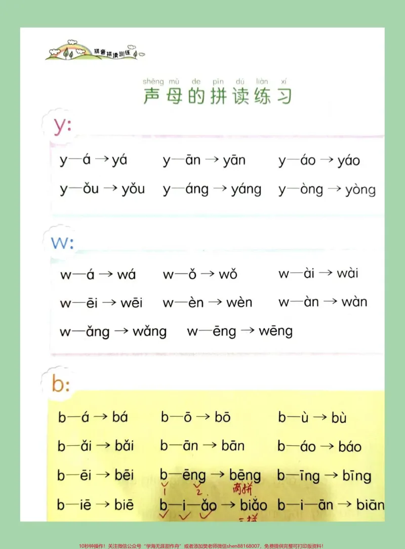 《#家长收藏孩子受益#必考考点#语文#一年级#拼音家长为孩子保存每日拼读练习，提升孩子拼音》第3页预览