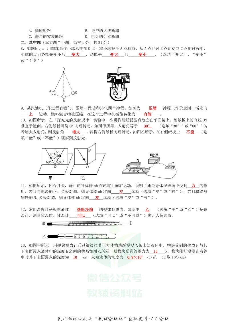 《2019广东省中考物理真题及答案_初高中资料库_初中资料库（转存避免链接过期失效）_初中物理》第2页预览