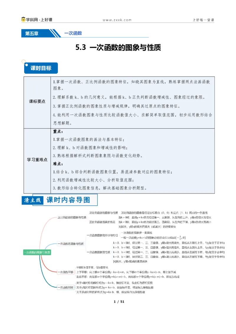 《5.3一次函数的图像与性质（讲义）（解析版）_2026秋初中教辅合集_2027学科网&_2027新《8上数学•同步备课资料合集》（新教材浙教）_2027新《8上数学•教学讲义》（新教材浙教版）》第1页预览