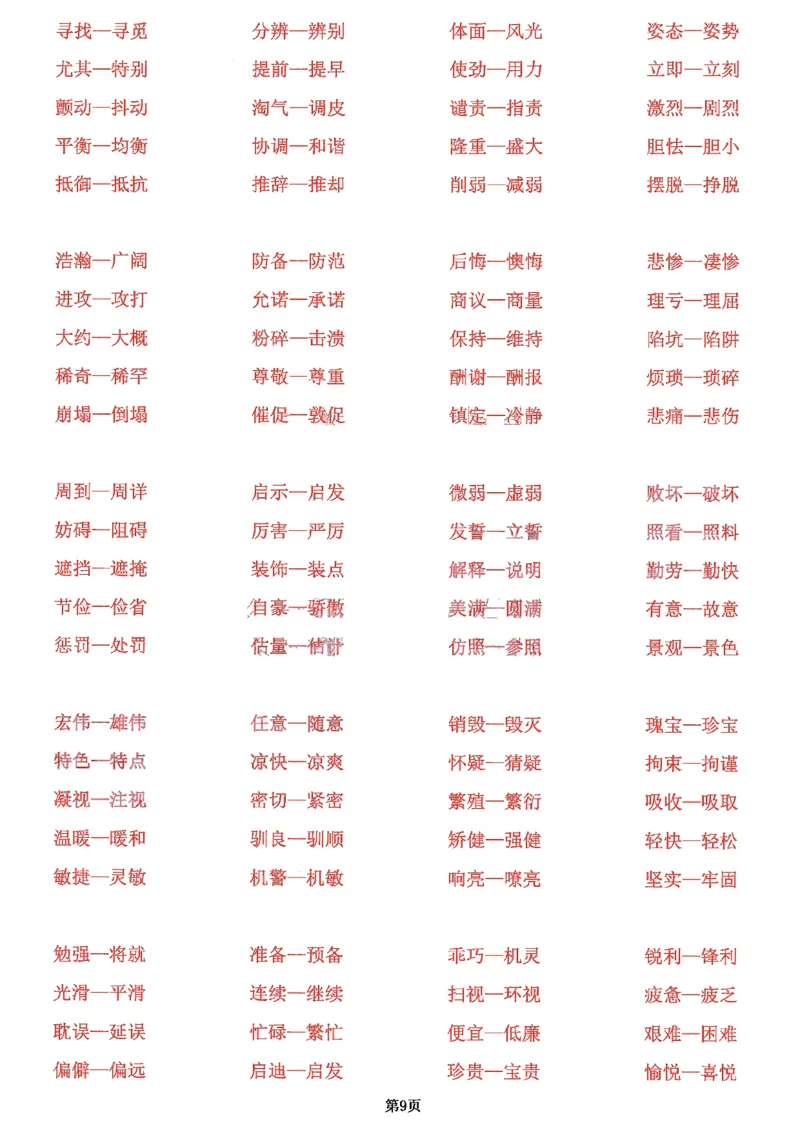 《参考答案，五年级上册十大必考专题卷_5年级上册同步教辅_5上语文_五上语文专项+练习》第10页预览
