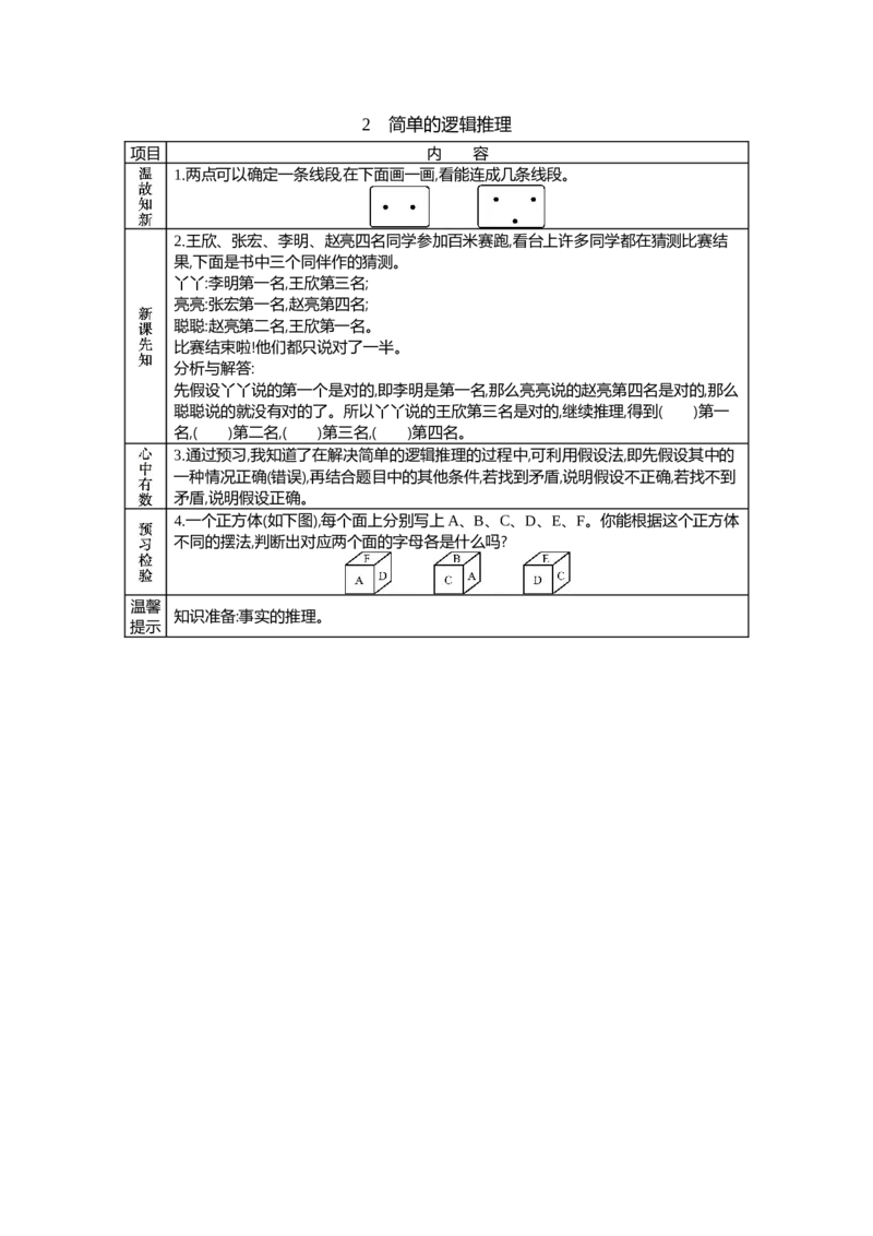 《2简单的逻辑推理_26春小学语数英道科各版本《课件+教案》_26春各版本语数英《七彩课堂》教学课件+教案_25秋_数学《七彩课堂》教案+教学课件冀教25秋_第8单元探索乐园教案+学案》第1页预览