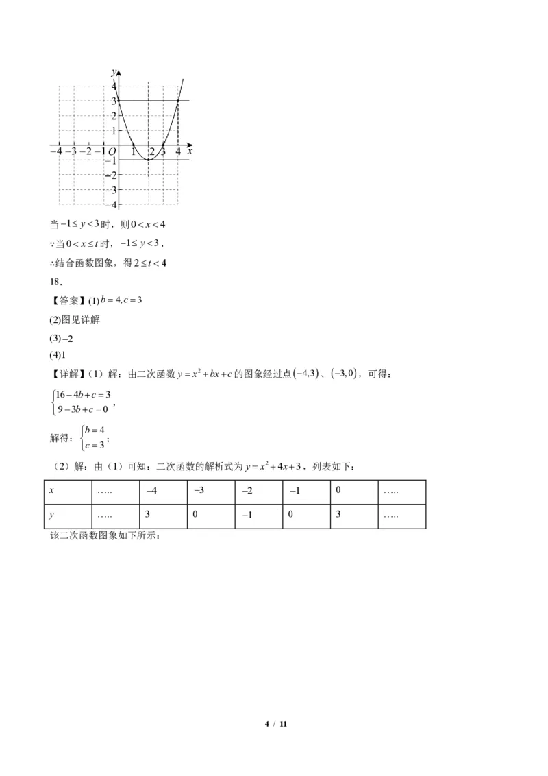 《专题01二次函数的图象和性质（专项训练）（答案版）_2026秋初中教辅合集_2027学科网&_2026秋《同步备课系列》9上数学_第二十六章二次函数_单元复习》第4页预览