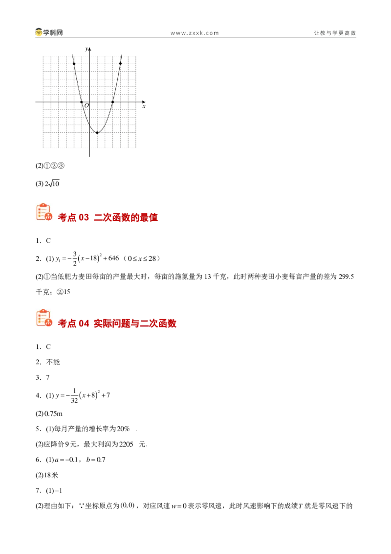 《专题15二次函数的基础知识综合(4考点24题)(答案版)_2026秋初中教辅合集_2027学科网&_2027好题汇编2026年中考数学真题分类汇编(全国通用)》第2页预览