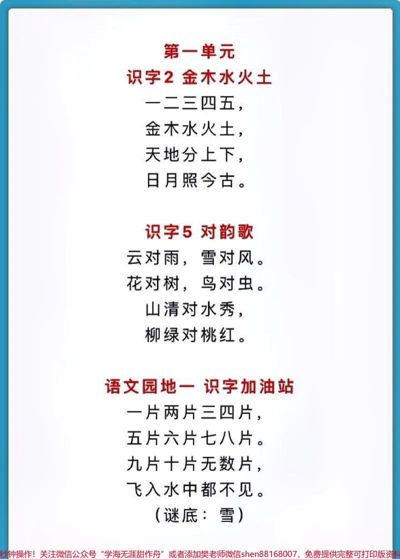 《一年级上册语文全册必背知识点汇总大全#小学语文资料分享#小学知识点归纳#知识点总结》第1页预览