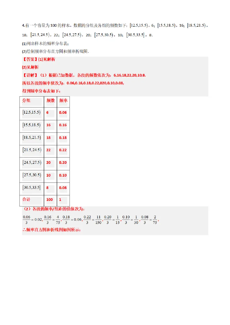 《9.3总体取值规律的估计（解析版）(1)_2026版高中《二三轮复习+冲刺复习》_统计PDF_单独的原卷+解析版》第7页预览