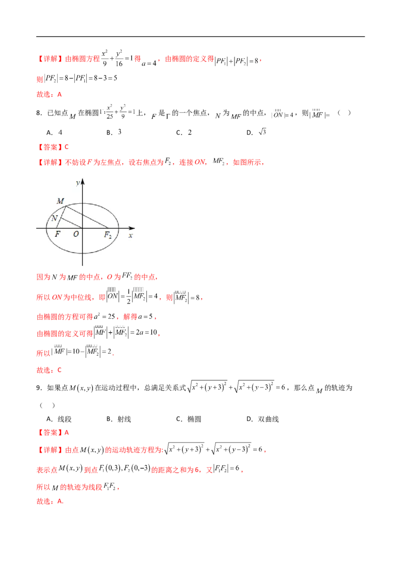 《专题05椭圆的方程13大考点（高效培优期末专项训练）（解析版）_2027高中必刷题_必刷题2027_2027高一高二必刷题_数学_YZ-133-高中数学同步精讲B版高一二三基础+培优讲义+专题练习word版电子》第5页预览