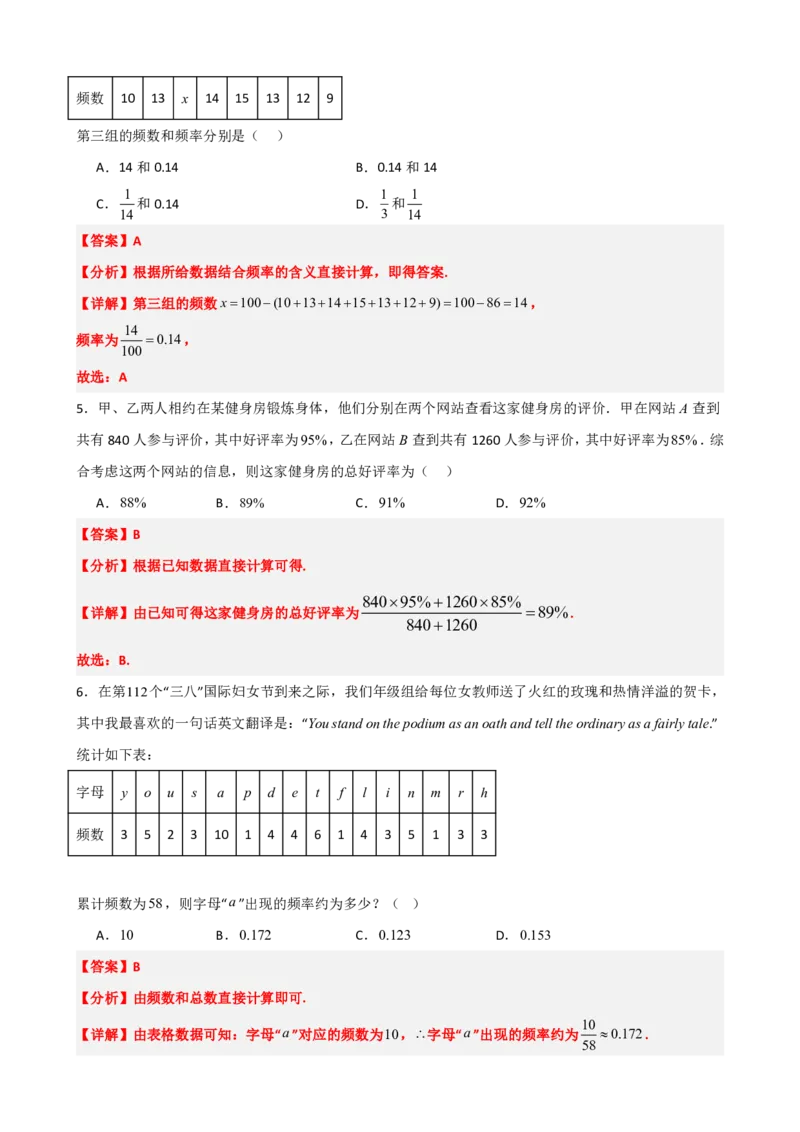 《6频率与概率（解析版）(1)_2026版高中《二三轮复习+冲刺复习》_概率矢量版PDF_单独的原卷版+解析版》第10页预览