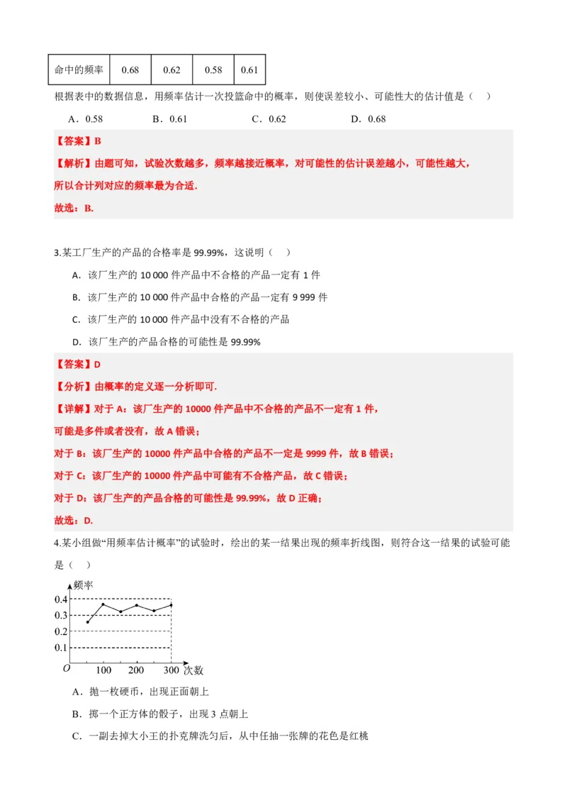 《6频率与概率（解析版）(1)_2026版高中《二三轮复习+冲刺复习》_概率矢量版PDF_单独的原卷版+解析版》第4页预览