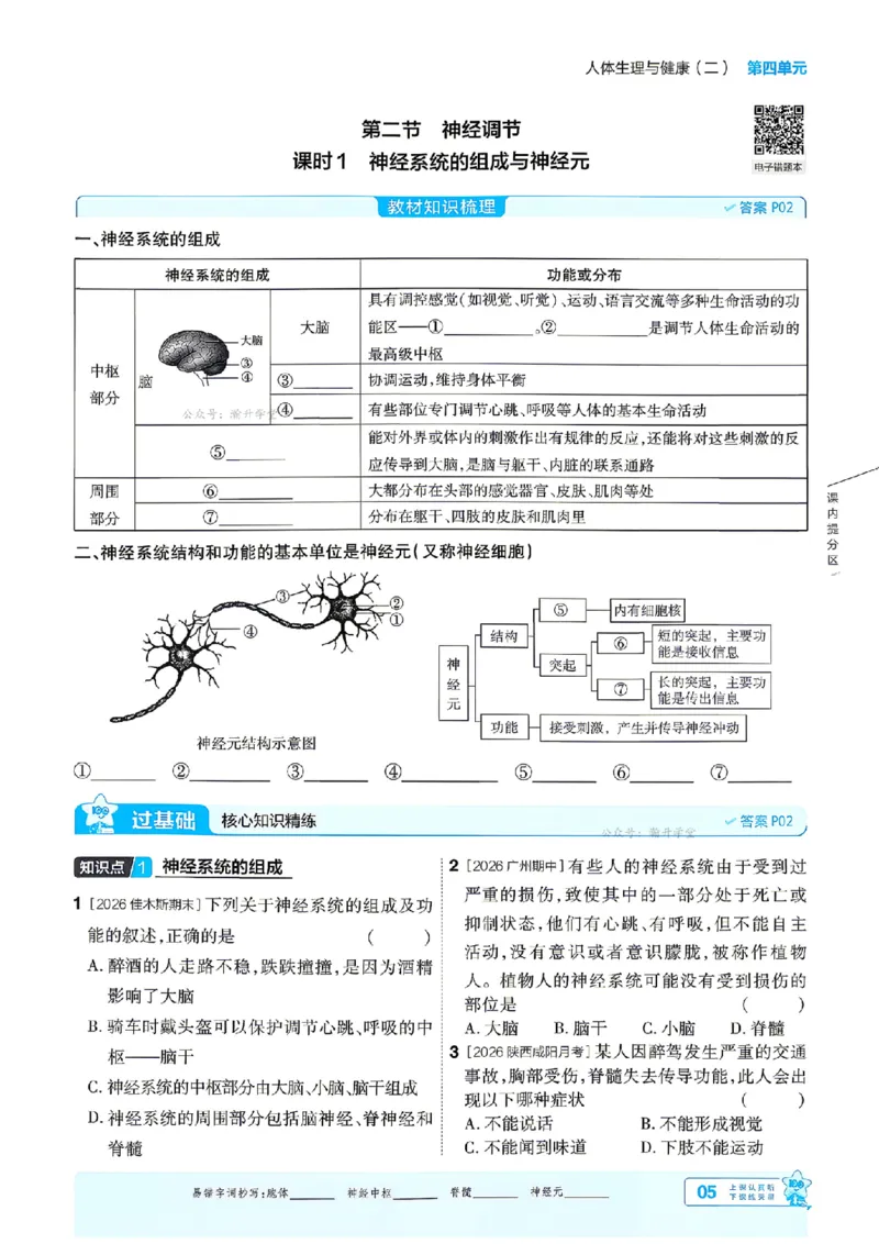 《26秋初中一遍过八上生物人教主书_扫描版_2026秋初中教辅合集_2027一遍过_2026《一遍过》8上_2027《天星教育•一遍过》8上生物（人教版）》第5页预览
