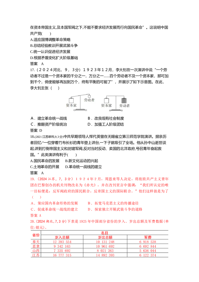 《8_7_第七单元中国成立与新民主主义革命的胜利真题汇编_2026版教学资源包_202653高考总复习A版_山东版_2026版.山东版.选考总复习.历史.5·3A版_三、十年高考真题分类（Word）》第5页预览