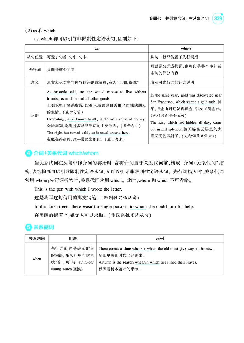 《1_专题七_并列复合句、主从复合句（教参PDF）_2025版教学资源包_（总复习系列）2025版《5年高考3年模拟》新高考版A版（⭐全科）_2025版.新高考版.高考总复习.英语.5·3A版_3_PDF教参电子书》第9页预览