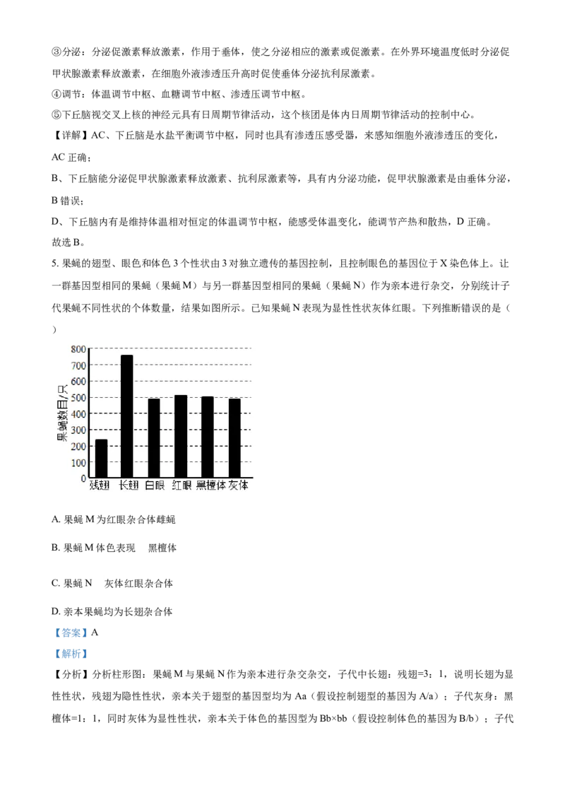 《2021年全国统一高考生物试卷（新课标ⅲ）（含解析版）(1)_高考一二三轮复习_生物_2027年高考生物专项_2008年-2026年生物高考真题-G427_2008-2020年高考_全国卷_A4word版》第3页预览