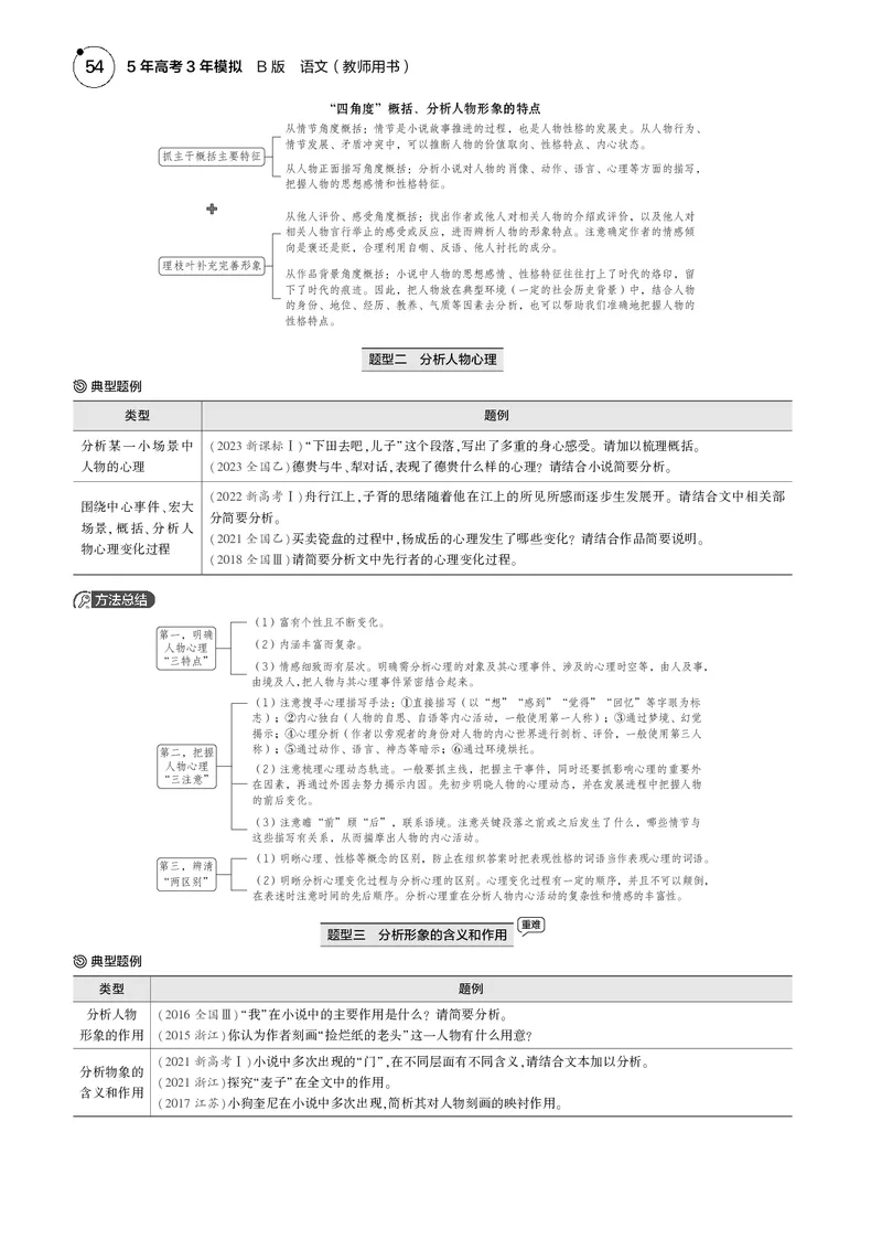 《1_专题二　文学性文本阅读_2025版教学资源包_（总复习系列）2025版《5年高考3年模拟》新高考版B版（⭐全科）_2025版.新高考新教材版.高考总复习.语文.5·3B版_第一部分图书电子教参》第9页预览