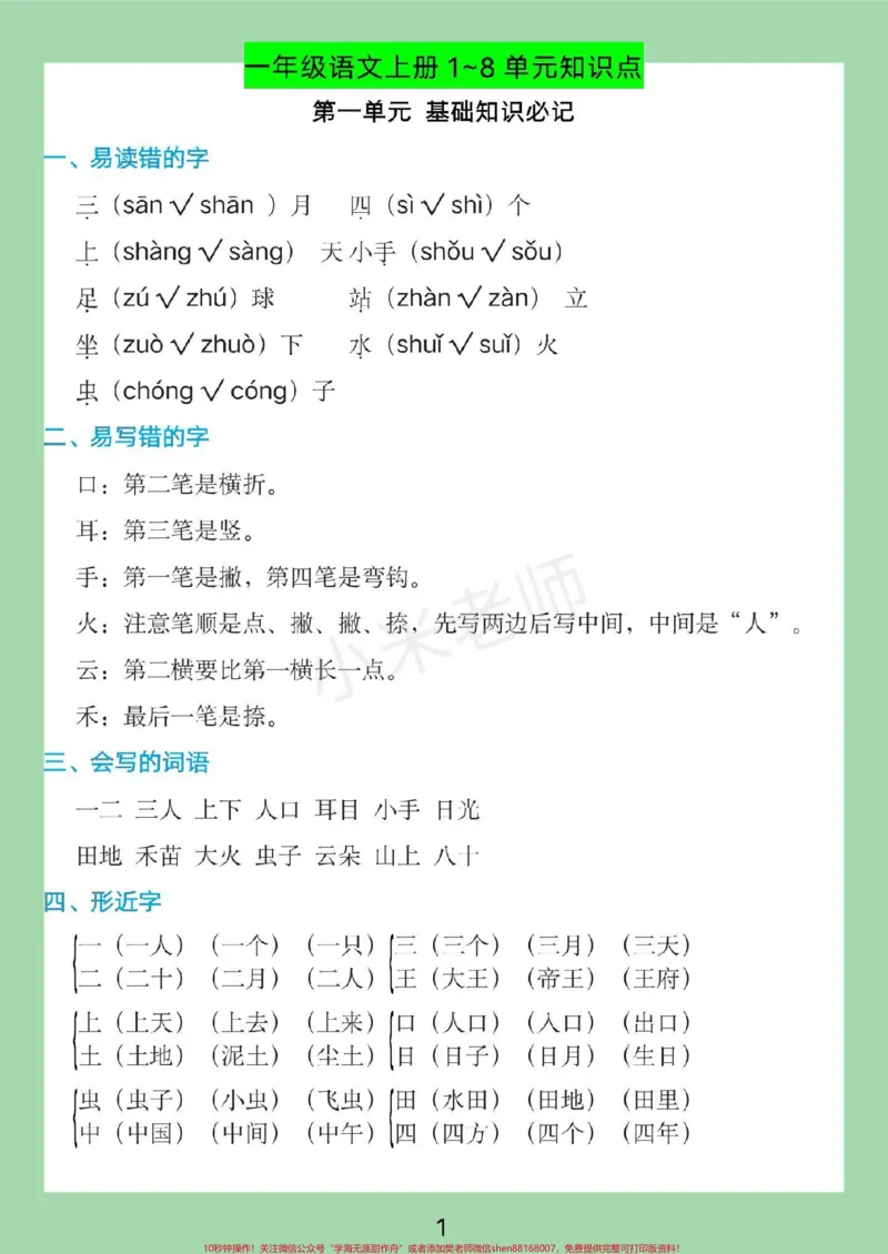 《#家长收藏孩子受益#必考考点#一年级语文家长为孩子保存全是考点》第2页预览