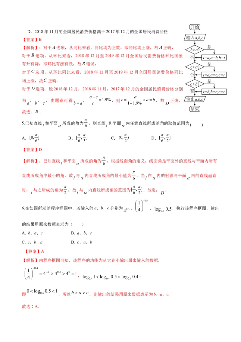 《2023年高考押题预测卷02全国甲卷理科（全解全析）A4_数学_专项复习_2024年_2023年高考押题预测卷01数学》第3页预览