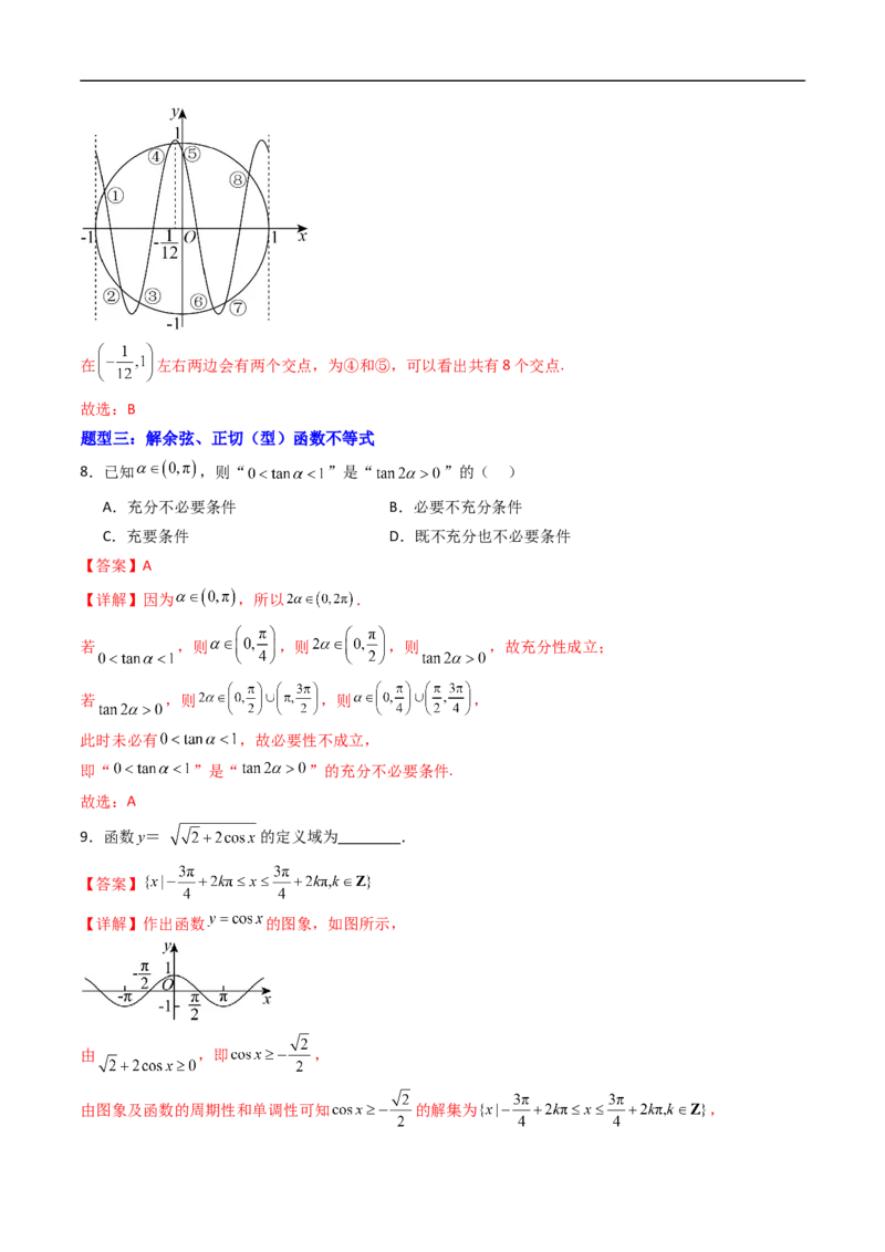 《专题04余弦、正切（型）函数的性质与图像十二大题型（高效培优专项训练）（解析版）_2027高中必刷题_必刷题2027_2027高一高二必刷题_数学_3.人教B版高中数学讲义必修三_第七章三角函数》第6页预览