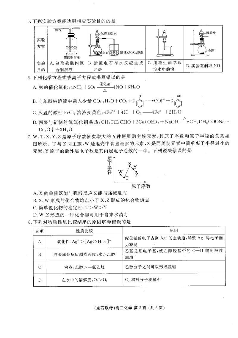 《2025-2026点石联考高三上10月月考化学试题_10.2_2025-2026点石联考高三上10月月考全科试卷及答案》第2页预览
