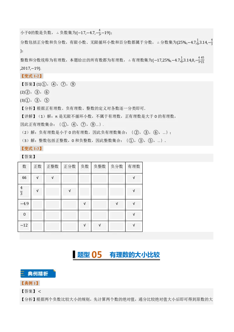 《专题01有理数概念及其应用（题型专练）（答案版）_2026秋初中教辅合集_2027学科网&_2026秋《同步备课系列》7上数学_第一章有理数_专项训练_专题01有理数概念及其应用（题型专练）》第5页预览
