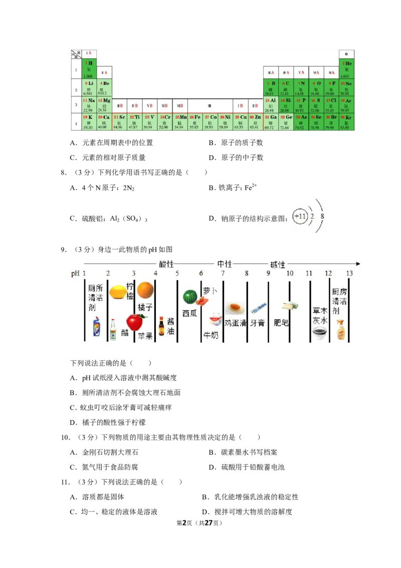 《2019年四川省成都市中考化学试卷_初中全科知识点总结和试卷_赠送习题试卷_初中3年学习辅助资料_1、初中学习资料_2024秋改版_九上化学课件最新版_化学中考真题卷（2019-2023）_2019中考化学》第2页预览