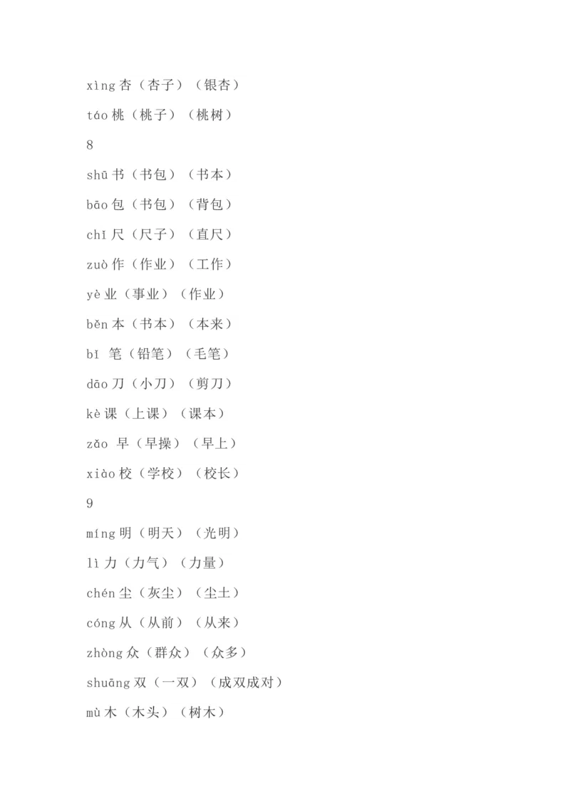 《识字表生字组词带拼音》第9页预览
