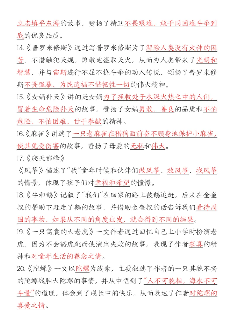 《四年级上册语文期末复习必背内容总结_4年级上册同步教辅_4上-语文》第6页预览