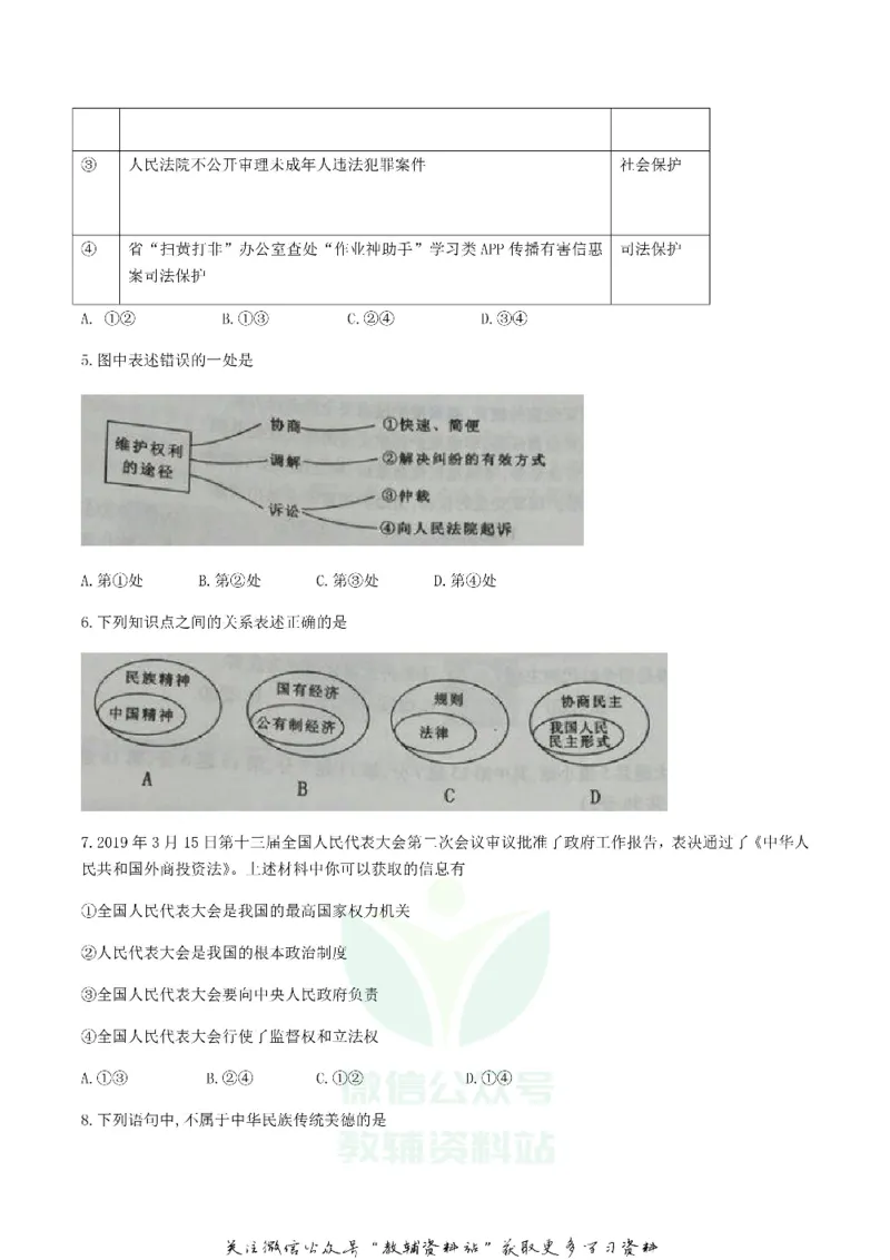 《2019内蒙古通辽市中考道德与法治真题及答案_初高中资料库_初中资料库（转存避免链接过期失效）_初中政治》第2页预览