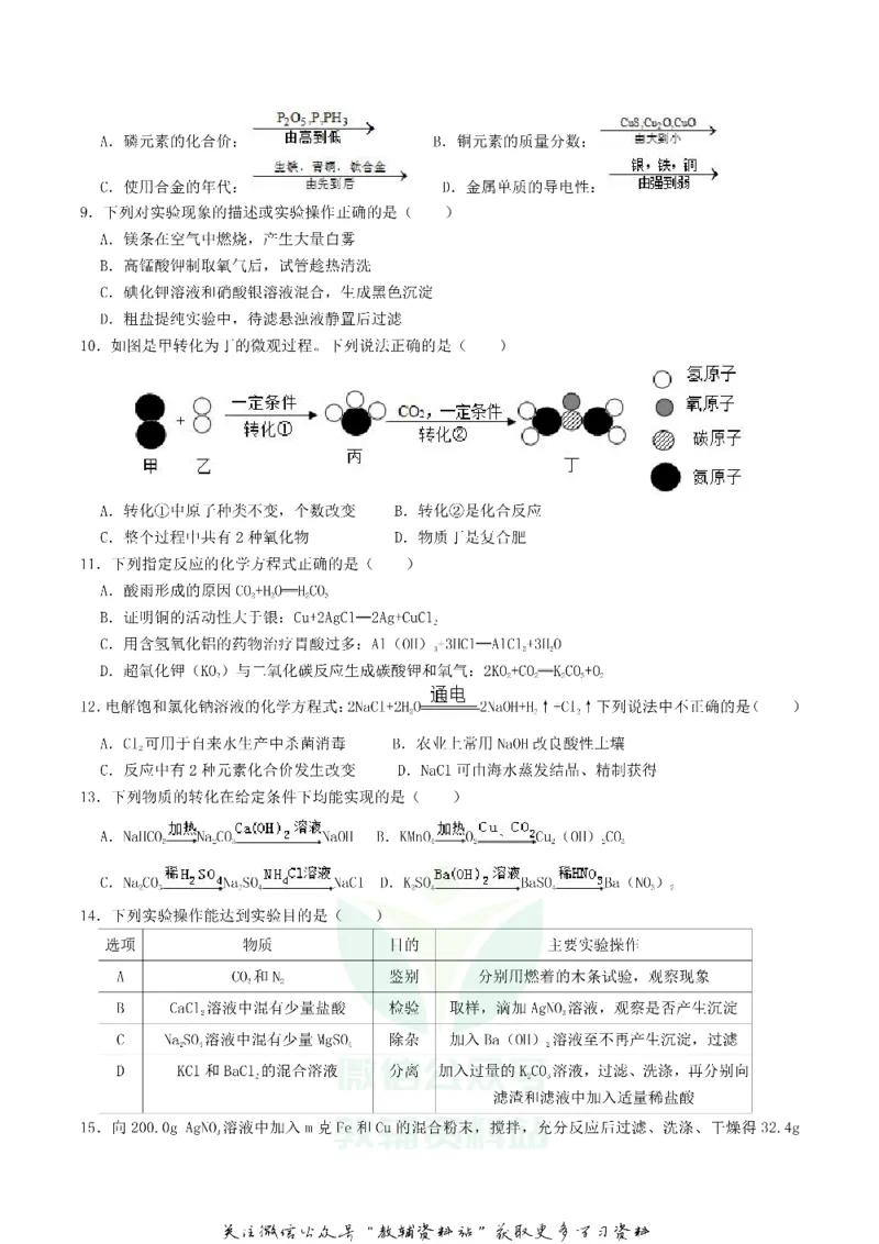 《2019江苏省镇江市中考化学真题及答案_初高中资料库_初中资料库（转存避免链接过期失效）_初中化学》第2页预览